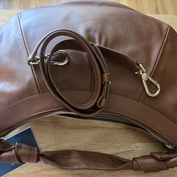 Cole Haan U06355 Aponte Slouch Hobo Dark Sequoia Handbag New With Tags - Picture 6 of 8